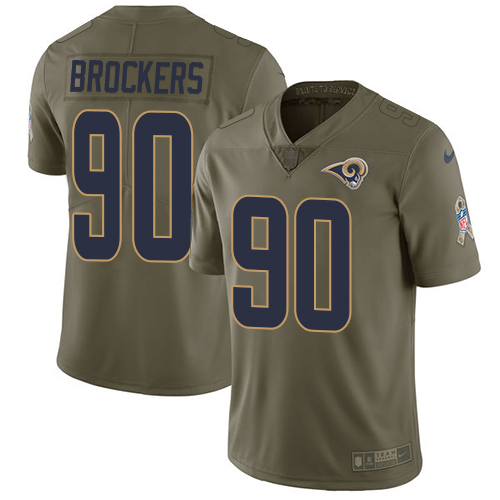 Nike Rams #90 Michael Brockers Olive Men's Stitched NFL Limited Salute to Service Jersey - Click Image to Close